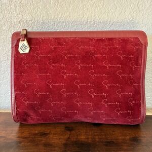 Vintage Givenchy Burgundy Suede Pouch Minimalist Luxe